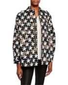 Camo Star Print Blouson-sleeve Jacket
