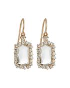 14k White Topaz & Sapphire Dangle Earrings