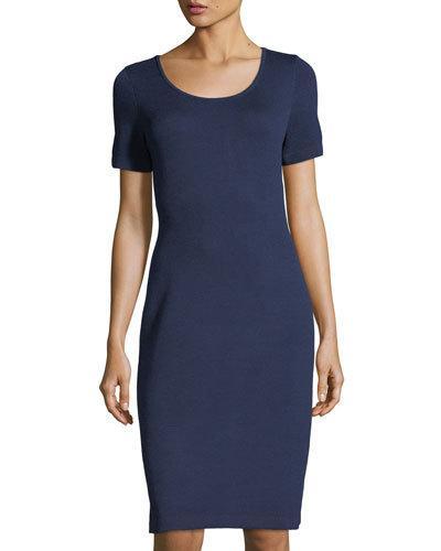 Santana-knit Short-sleeve Dress