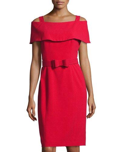 Off-the-shoulder Belted