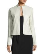 Tripton Leather Zip Jacket, Cream