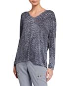 Leopard-print V-neck Top