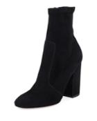 Stretch-suede Ankle Bootie