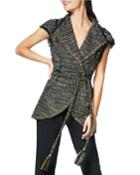 Emersyn Belted Tweed V-neck Vest