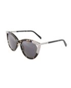 Tortoise Acetate/metal Cat-eye