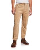 Men's Velvet Cargo Pants With Rolled Cuffs