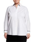Jessie Crystal-trimmed Button-front Blouse,