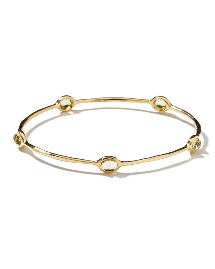 18k Lollipop 5-stone Bangle In Green-gold Citrine