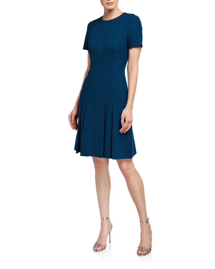 Jannie Pleated Wool Dress