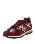 Men's Printed Rockstud Lace-up