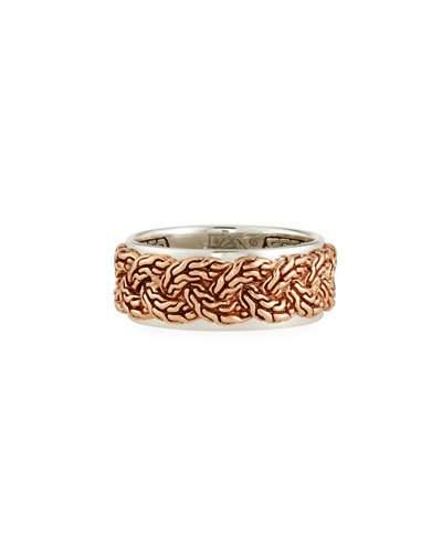 Men's Classic Chain Braided Bronze Band Ring,