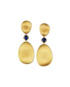 18k Yellow Gold Blue Sapphire Drop Earrings