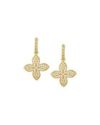 Pave Crystal Clover Drop Earrings
