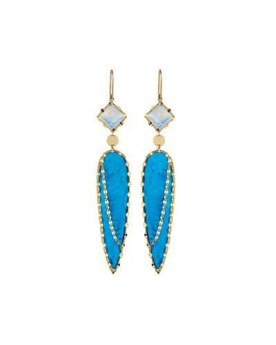 14k Bliss Spike Turquoise Drop Earrings