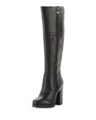 Hollands Leather Knee-high Boot, Black