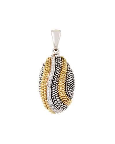 Soiree Caviar Diamond Wave Pendant