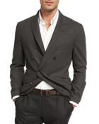 Double-breasted Deconstructed Jacket, Dark Gray