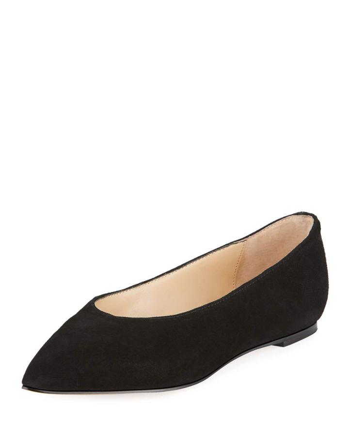Fraze Pointy-toe Suede Ballet Flats
