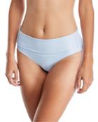 Pintucked Fold-over Swim Bikini Bottom