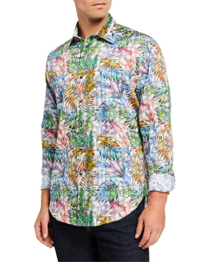 Men's Hollyloch Leaf Printed Long-sleeve