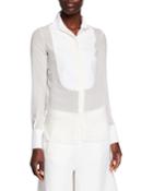 Silk-blend Shirt W/ Bib Front