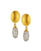 24k Small Grenade Diamond Drop Earrings