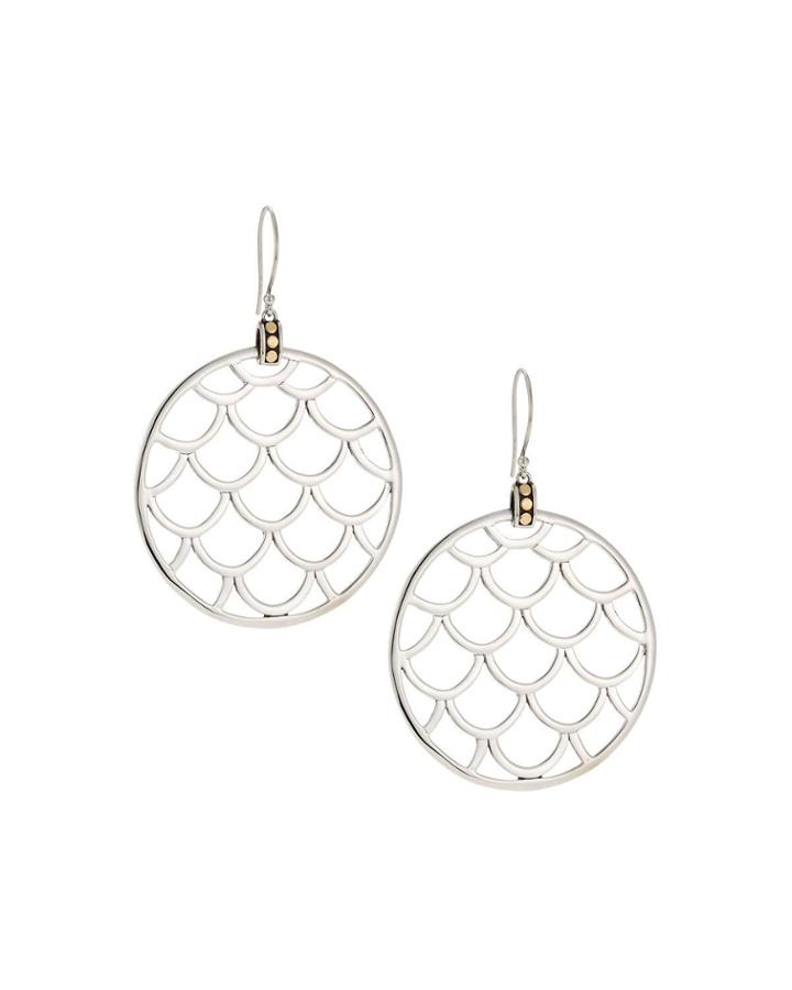 Naga Gold & Silver Large Round Earrings