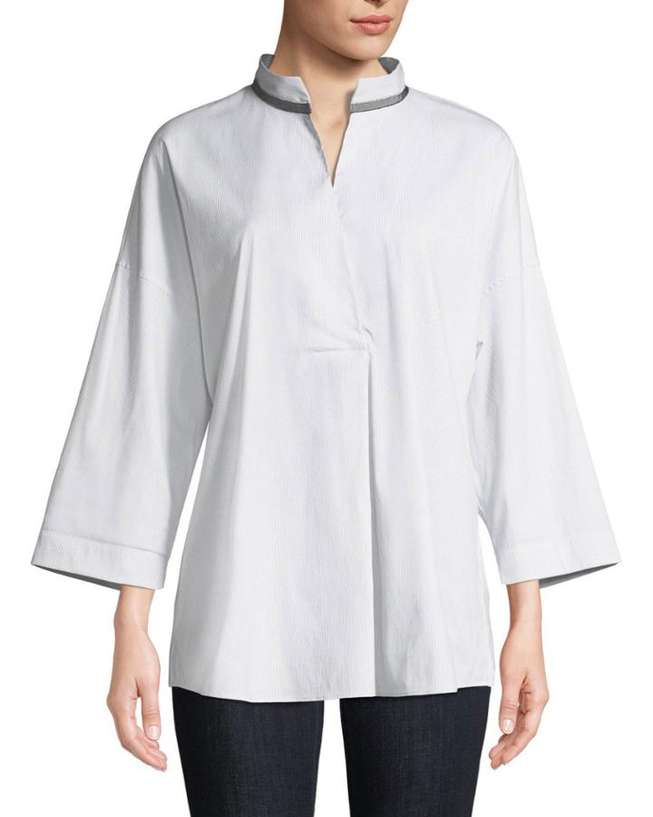 Dakota Mandarin-collar Blouse