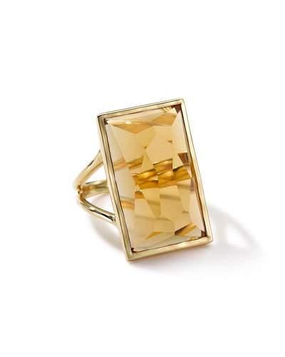 18k Gold Rock Candy Medium Baguette Ring In Cognac Citrine