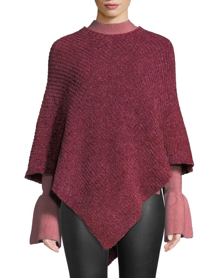 Poncho In Fleck Chenille