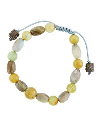Aquamarine & Labradorite Beaded Bracelet