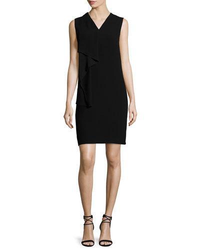 Hardy V-neck Ruffle Dress, Black