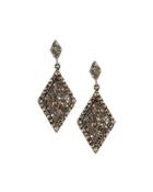 Champagne Diamond Pave Marquise Drop Earrings