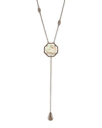 Mother-of-pearl & Diamond Y-drop Necklace