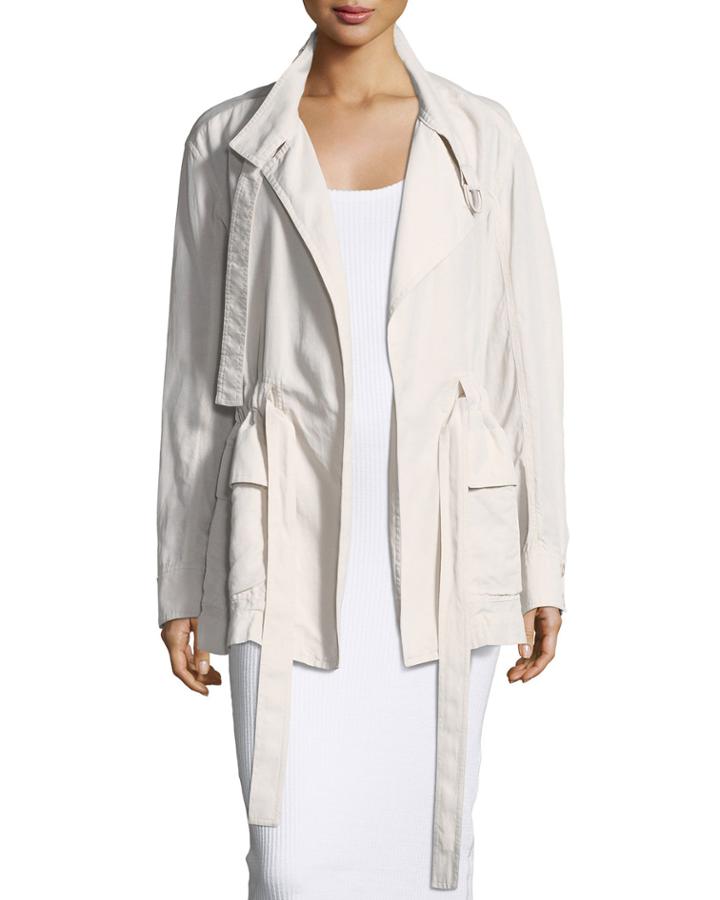 Drapey Wrap-front Belted Jacket