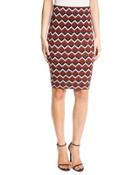 Geometric High-waist Pencil Skirt,