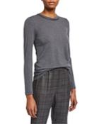 Crewneck Long-sleeve Jersey T-shirt W/