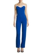 Cady Bustier Jumpsuit, Blue/white