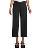 Cropped Wide-leg Crepe Pants