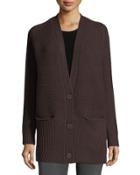 Long Button-front Cardigan