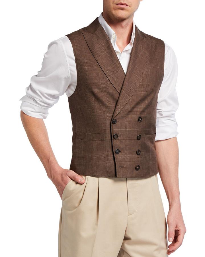 Men's Prince Of Wales Wool-blend Waistcoat