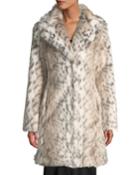 Faux-fur Snow Leopard-print Coat