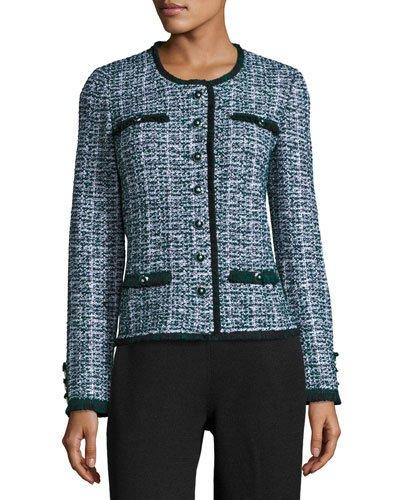 Fazier Tweed Knit Jacket, Green