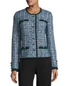 Fazier Tweed Knit Jacket, Green