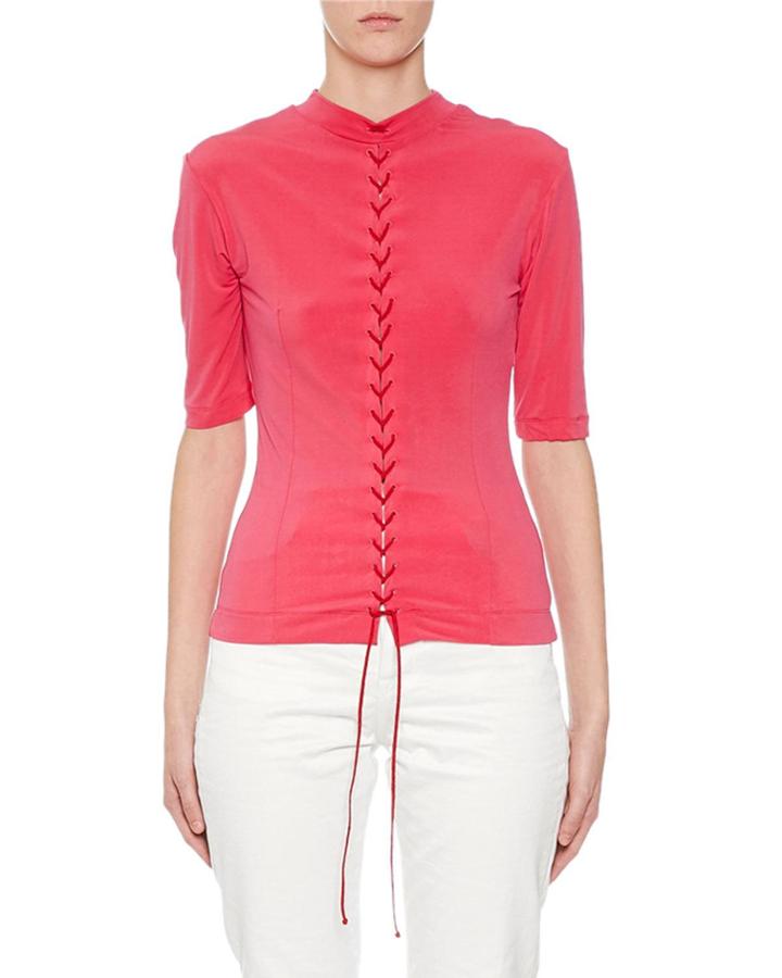 Lace-up Rashguard-style Top
