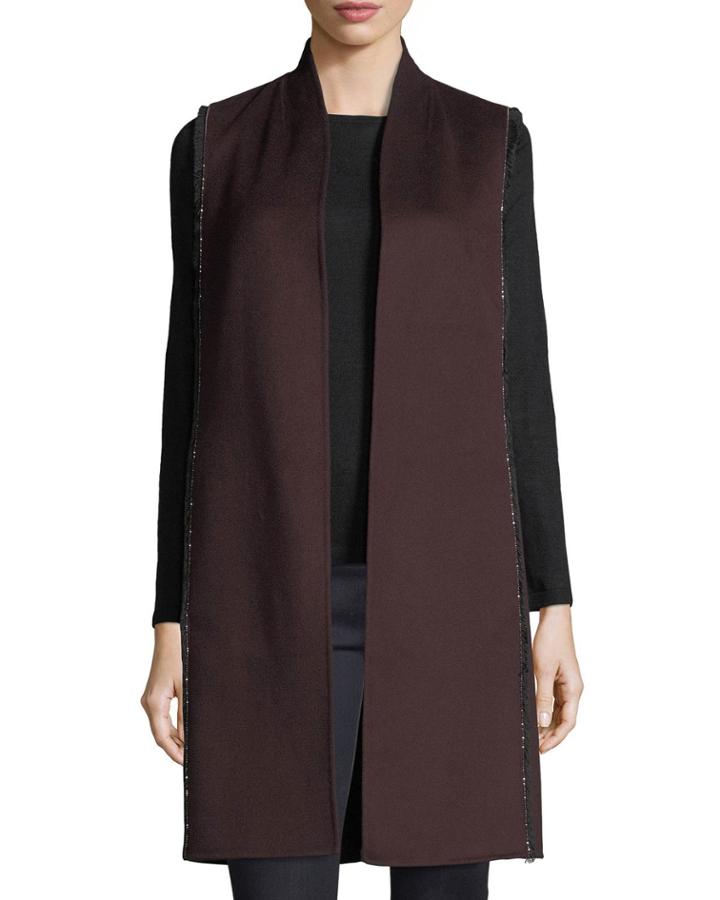 Luxury Chain-trim Double-face Cashmere Vest