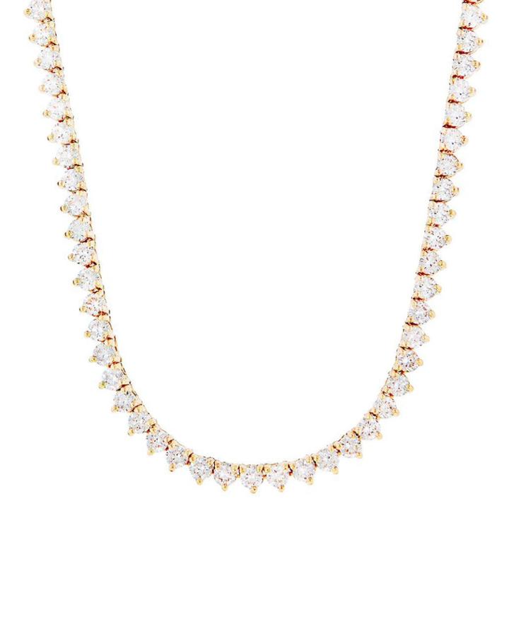 18k Yellow Gold Opera Diamond Necklace