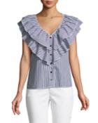 Ruffled Button-front