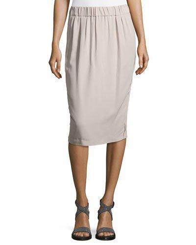 Silk Pencil Skirt,