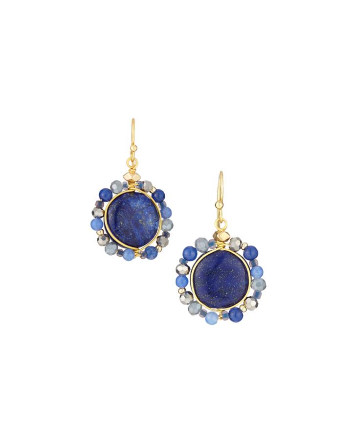 Nakamol Lapis Mix Beaded Drop Earrings, Women's, Blue